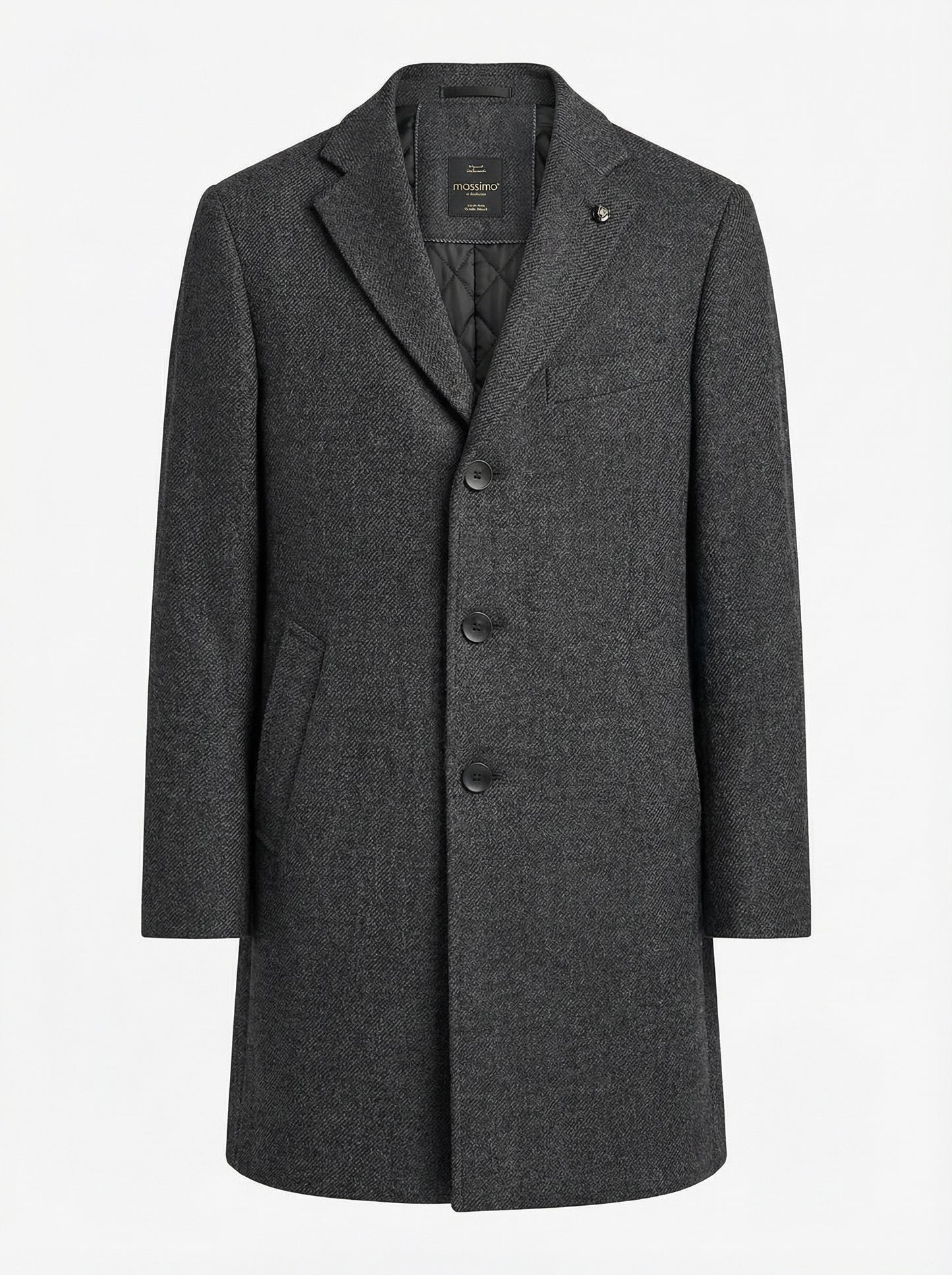 Dark Grey Overcoat (Wool Touch)
