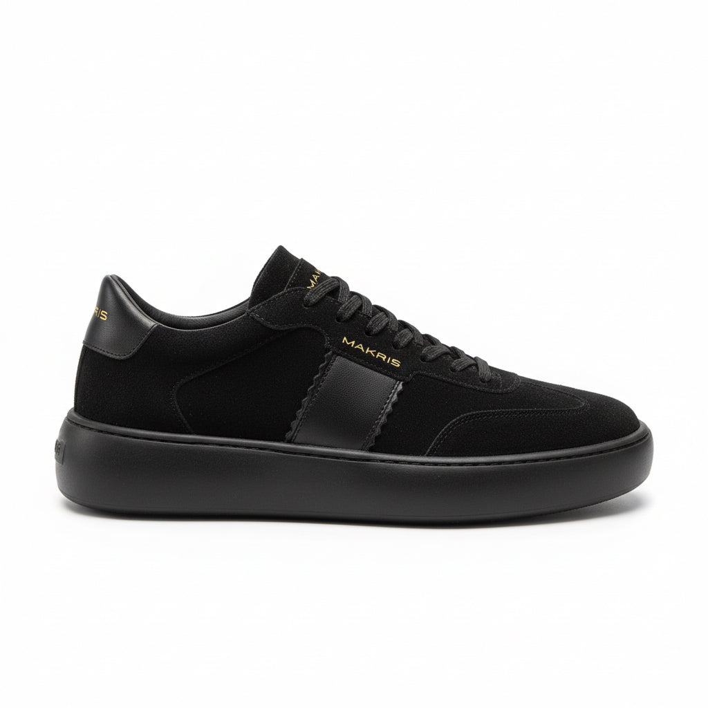 Makris Black Leather-Effect Sneakers