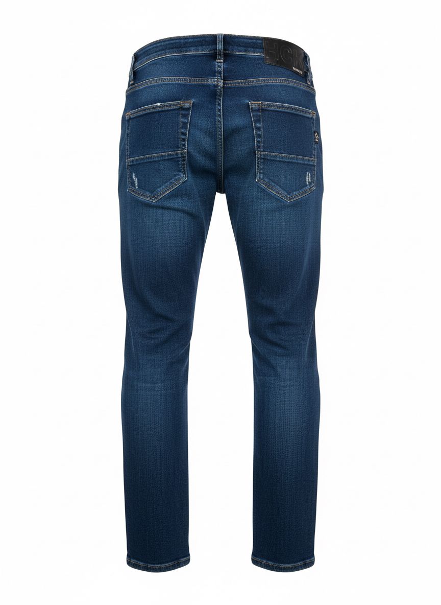 Men’s Slim Fit Jeans — Dark Blue Faded Wash