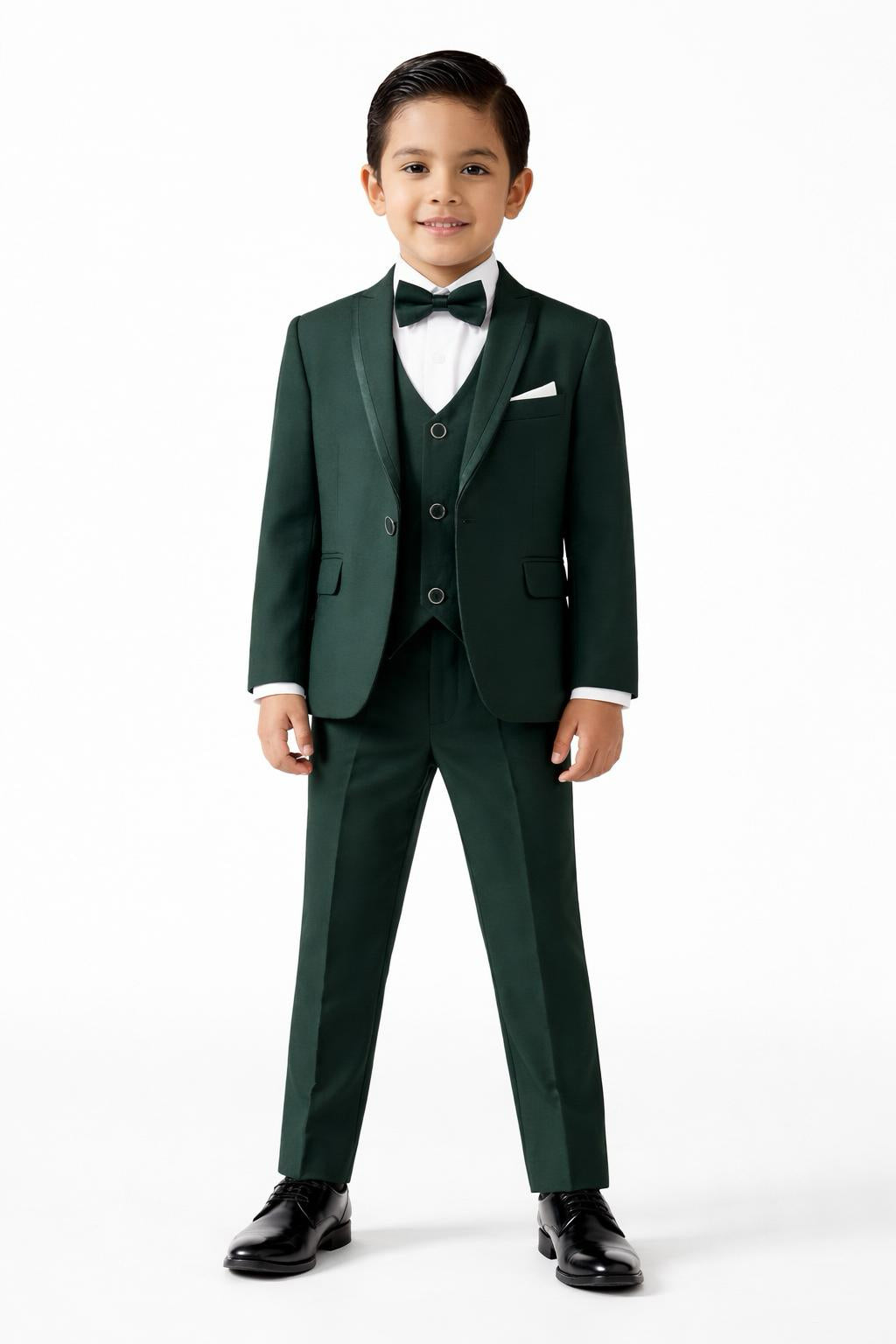 Boys’ 5-Piece Formal Suit – Dark Green (Ages 1–10)
