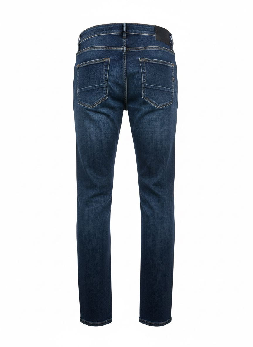 Men’s Slim Fit Jeans — Mid Blue Distressed