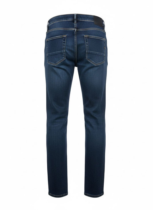 Men’s Slim Fit Jeans — Mid Blue Distressed