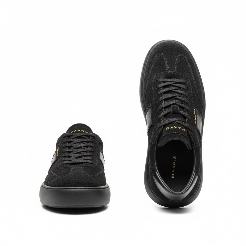 Makris Black Leather-Effect Sneakers