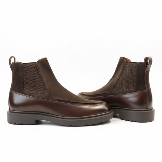 Brown Leather & Suede Chelsea Boots – Modern Heritage Edition