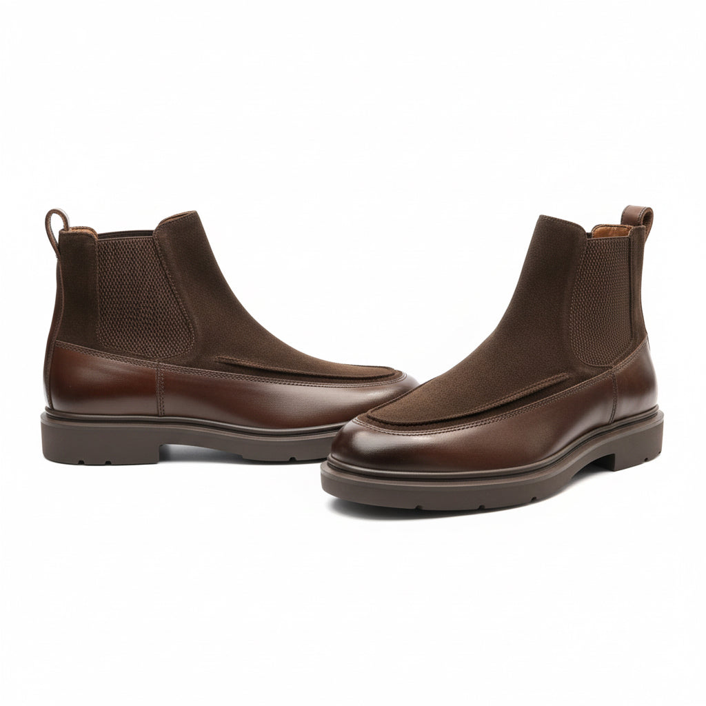 Brown Leather & Suede Chelsea Boots – Modern Heritage Edition