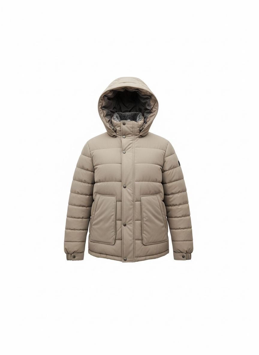 Men’s Hooded Puffer Parka — Fawn