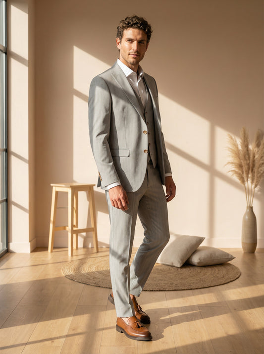 Mint Pinstripe 3-Piece Suit – Full Description