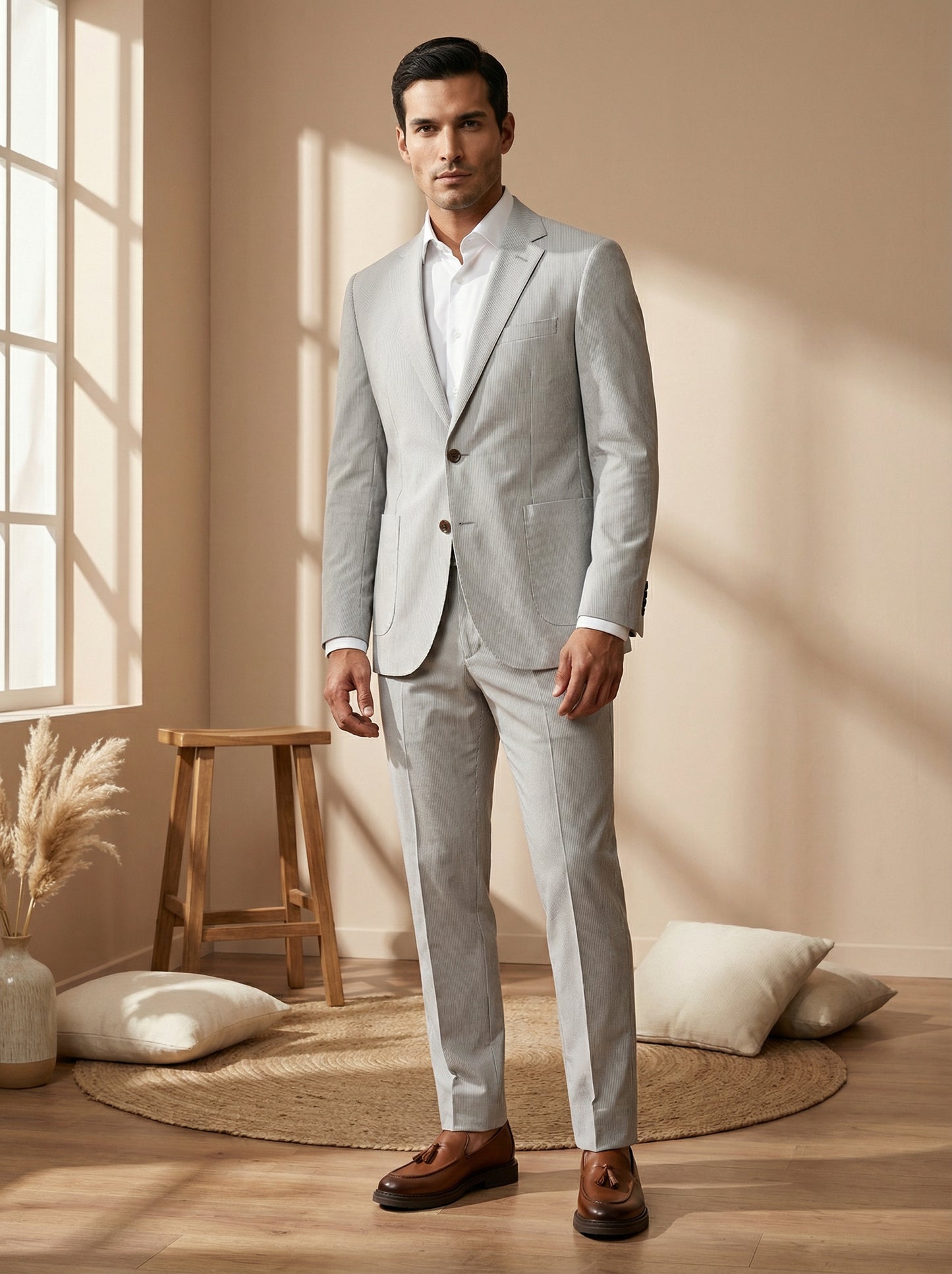 Men’s Slim Fit Suit in Light Grey