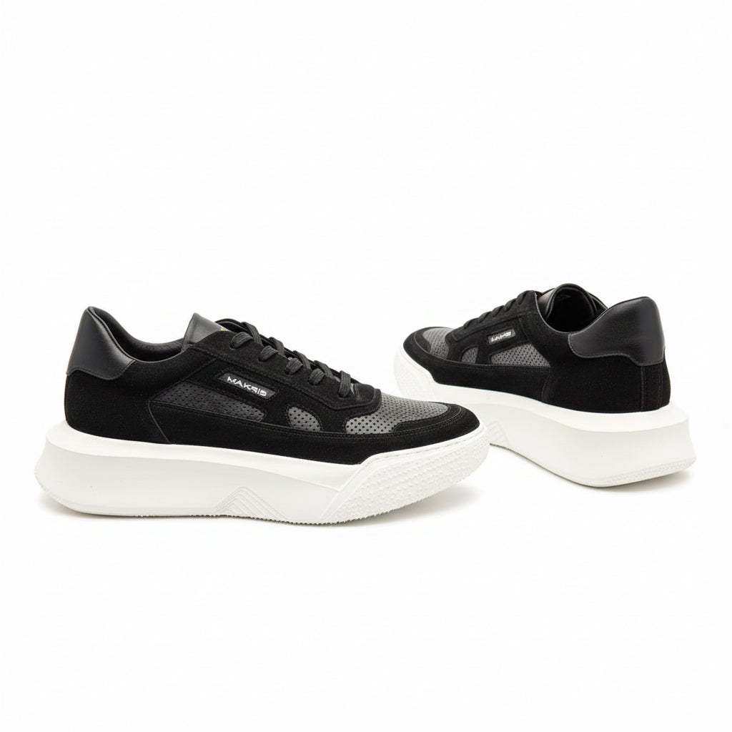 Makris Black Hybrid Sneakers – Elevated Streetwear Design