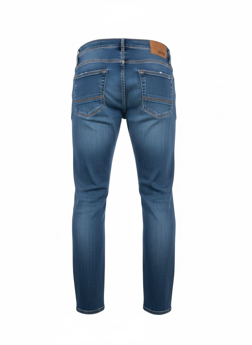 Men’s Slim Fit Jeans — Mid Blue Wash