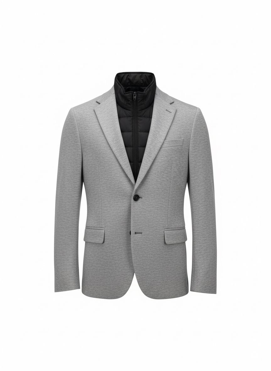 Light Grey Hybrid Blazer with Removable Gilet