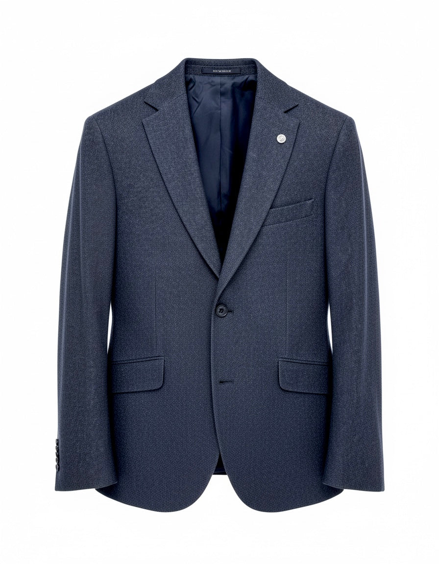 Navy Textured Tailored Blazer