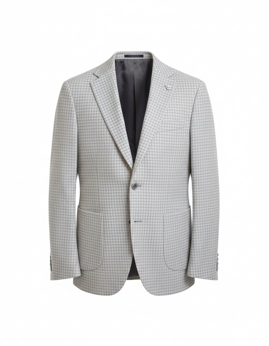 Light Grey Micro-Pattern Tailored Blazer