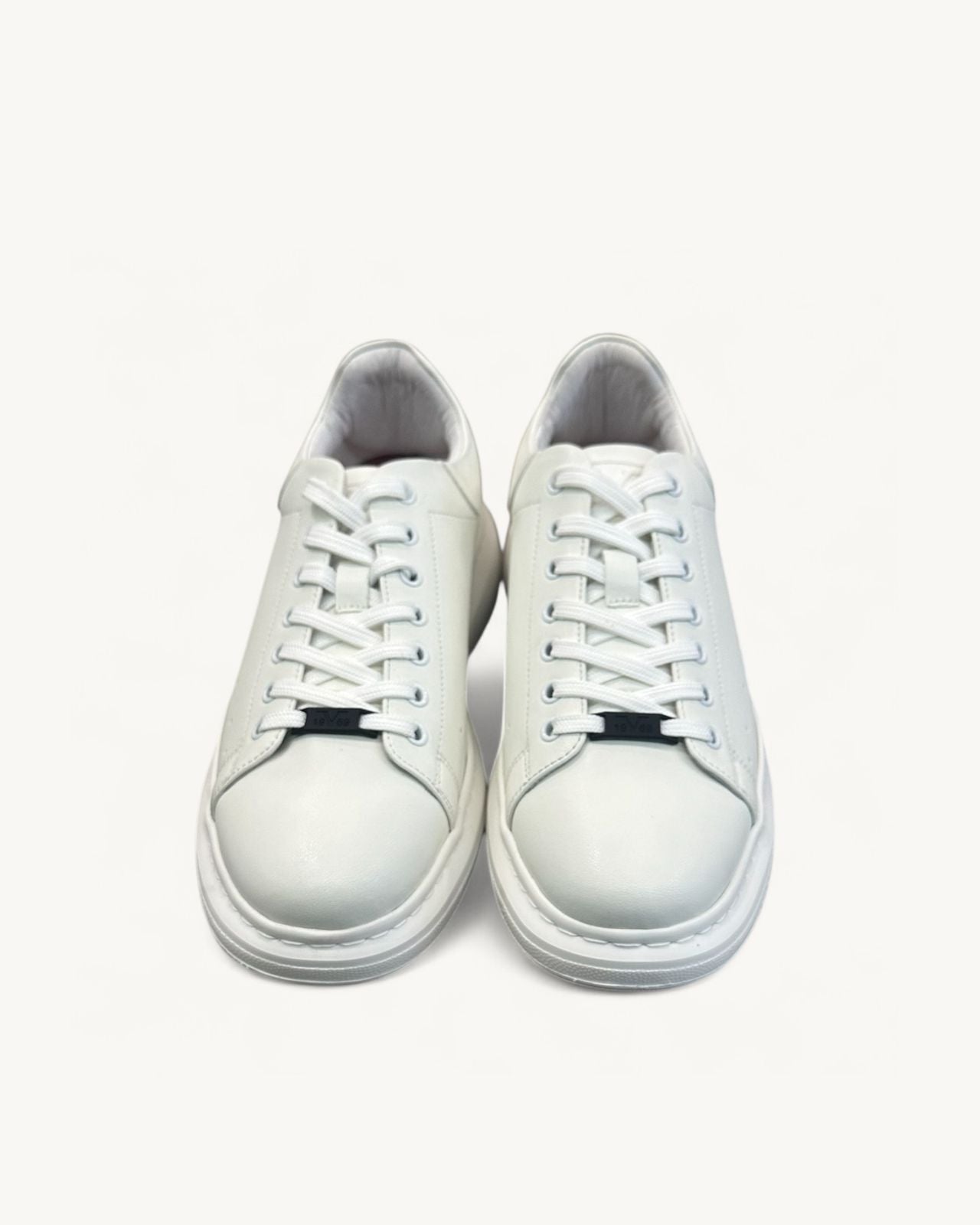 White Leather-Effect Sneakers