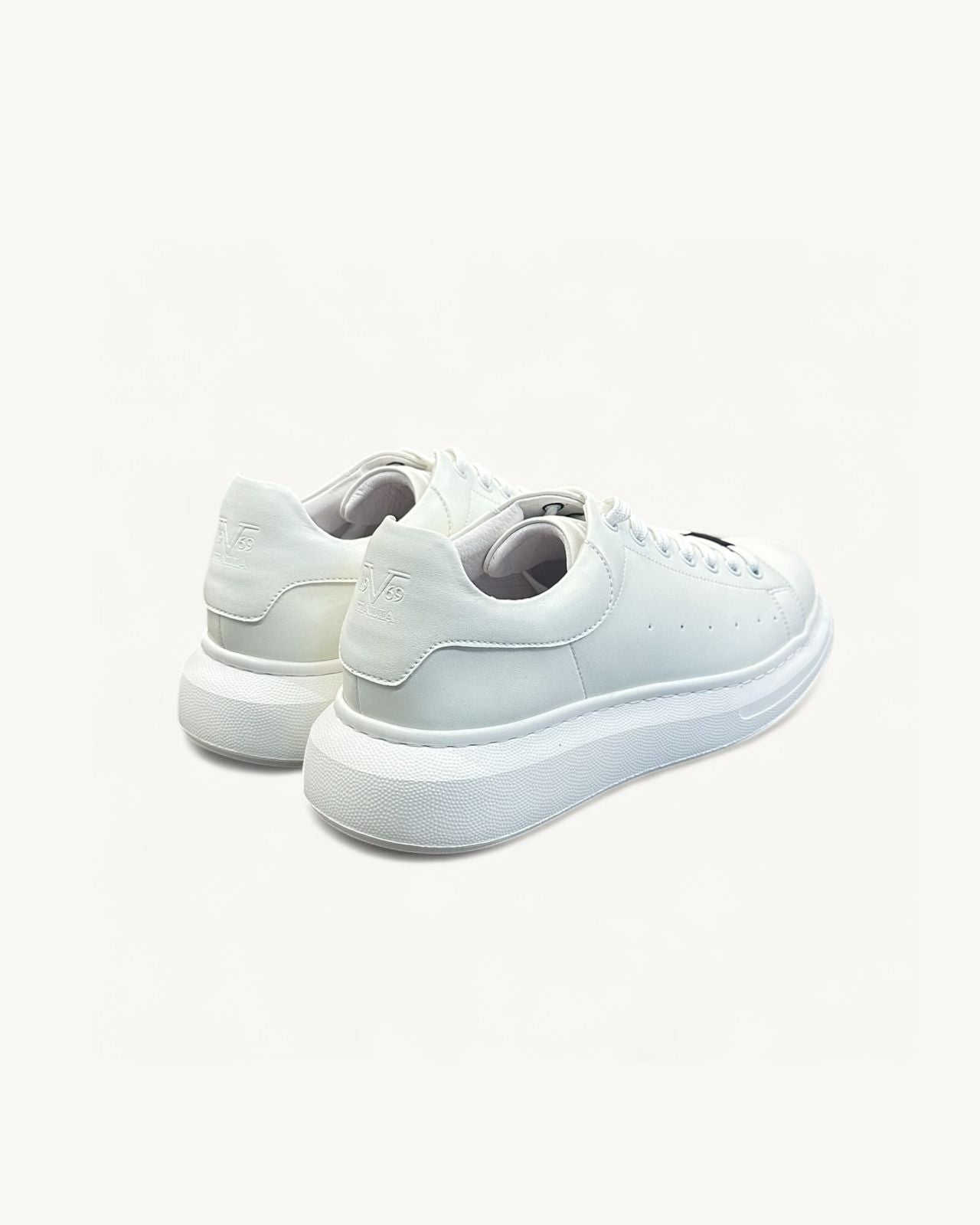 White Leather-Effect Sneakers
