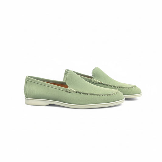 Light Green Suede Loafers – Riviera Collection