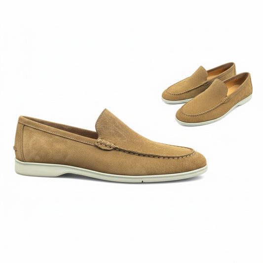 Camel Suede Loafers – Riviera Collection