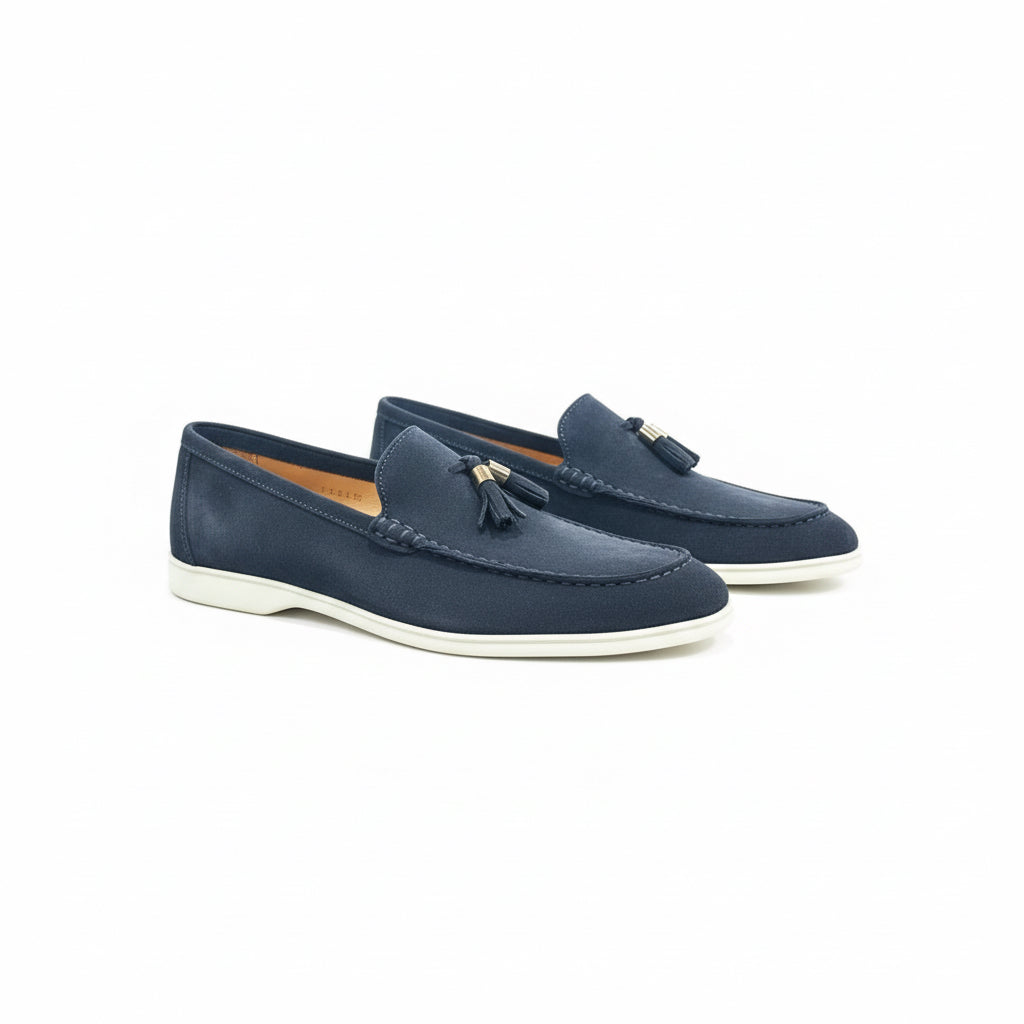 Navy Suede Tassel Loafers – Riviera Collection