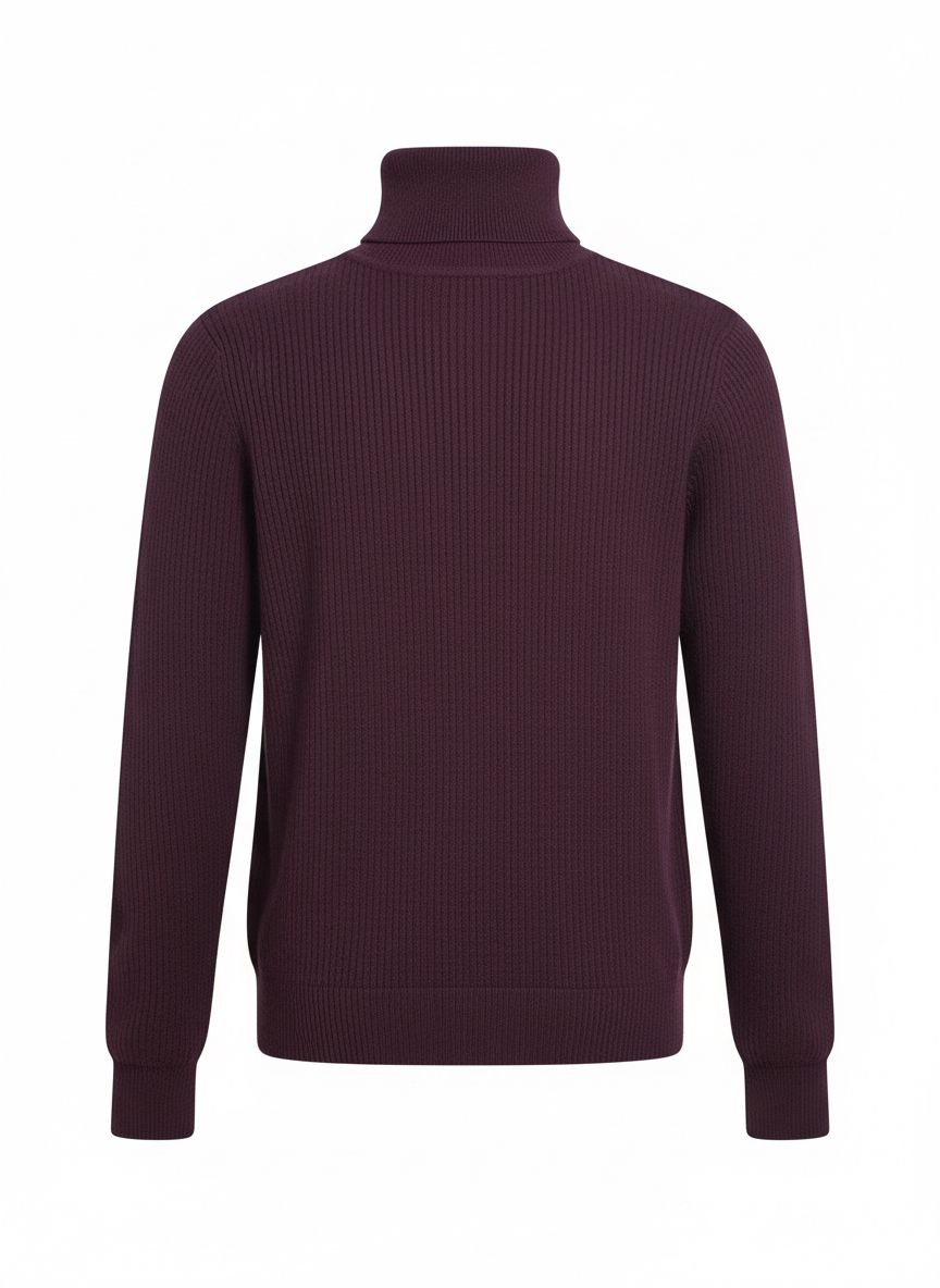 Bordeaux Ribbed Turtleneck Sweater