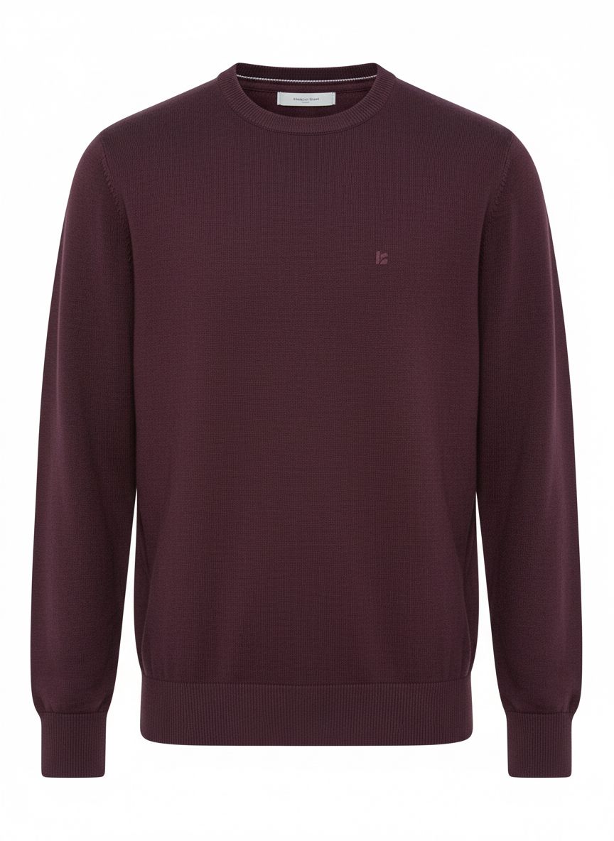 Bordeaux Fine Knit Crewneck Sweater