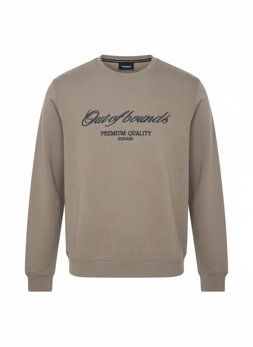 Beige “Out of Bounds” Crewneck Sweatshirt