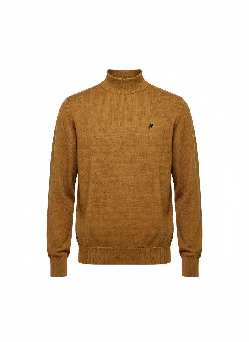 Mustard Turtleneck Knit Sweater