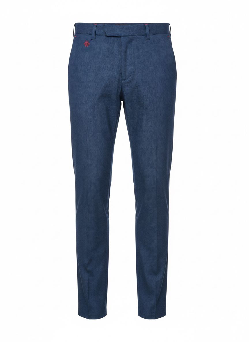 Blue Tailored Textured Trousers