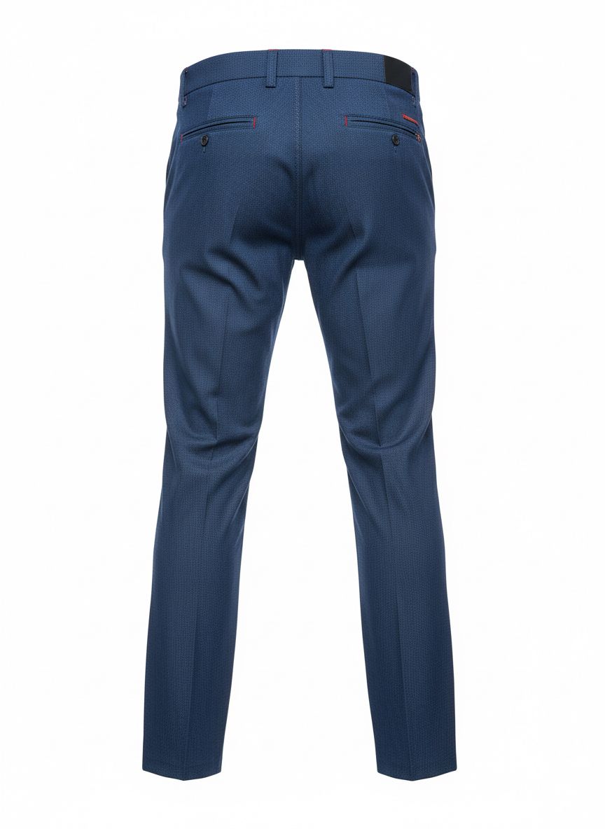Blue Tailored Textured Trousers