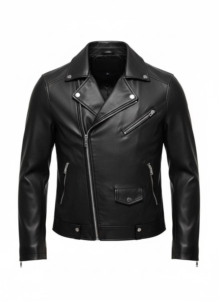 Black Biker Leather Jacket