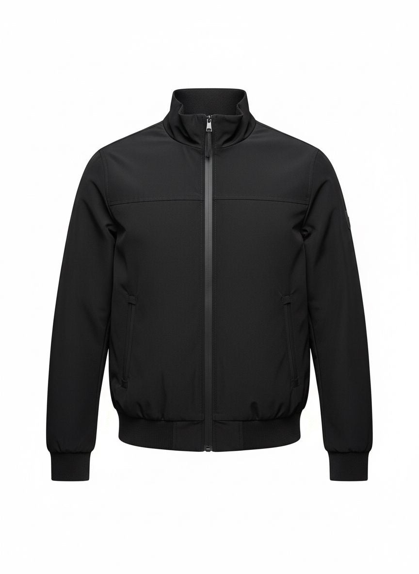 Men’s Softshell Bomber Jacket — Black