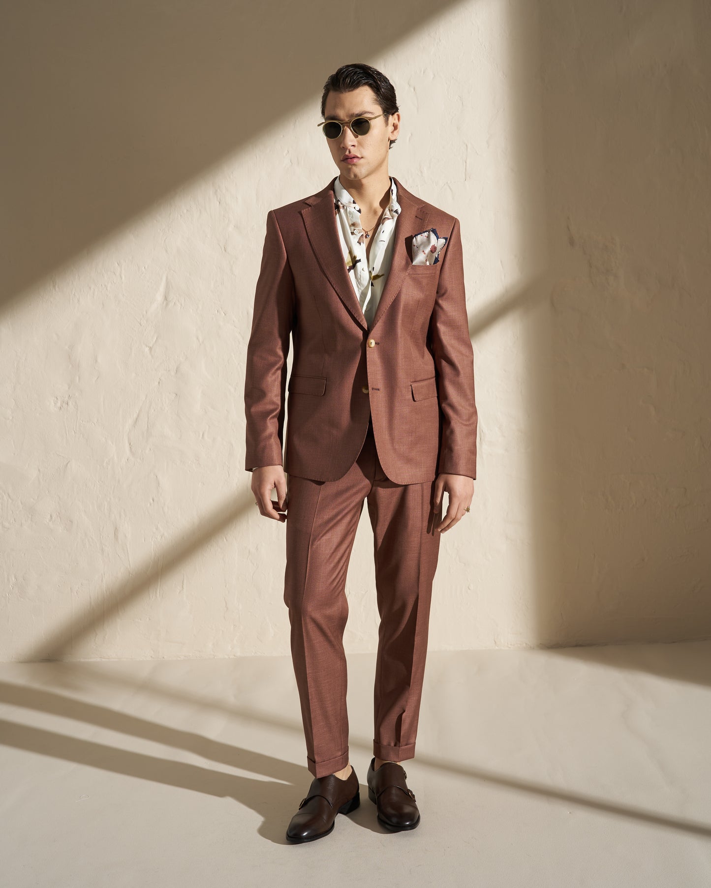 Men’s Lightweight Single-Breasted Blazer – Brown