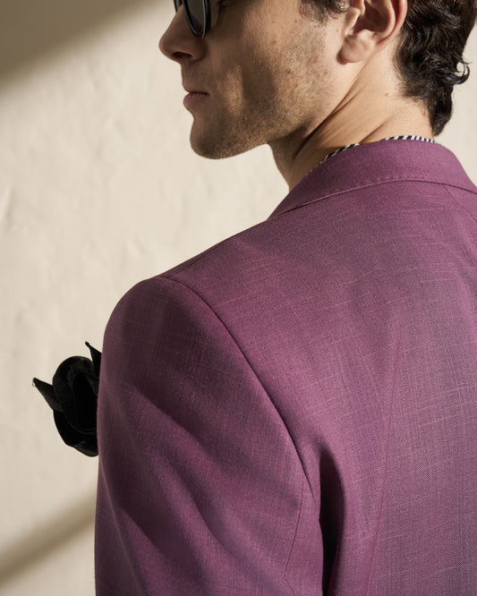 Men’s Lightweight Single-Breasted Blazer – Burgundy