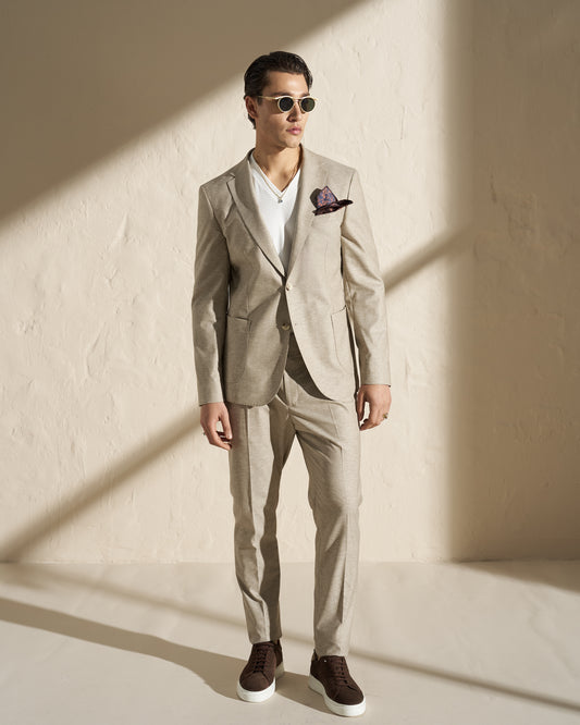 Men’s Lightweight Linen-Blend Blazer – Beige