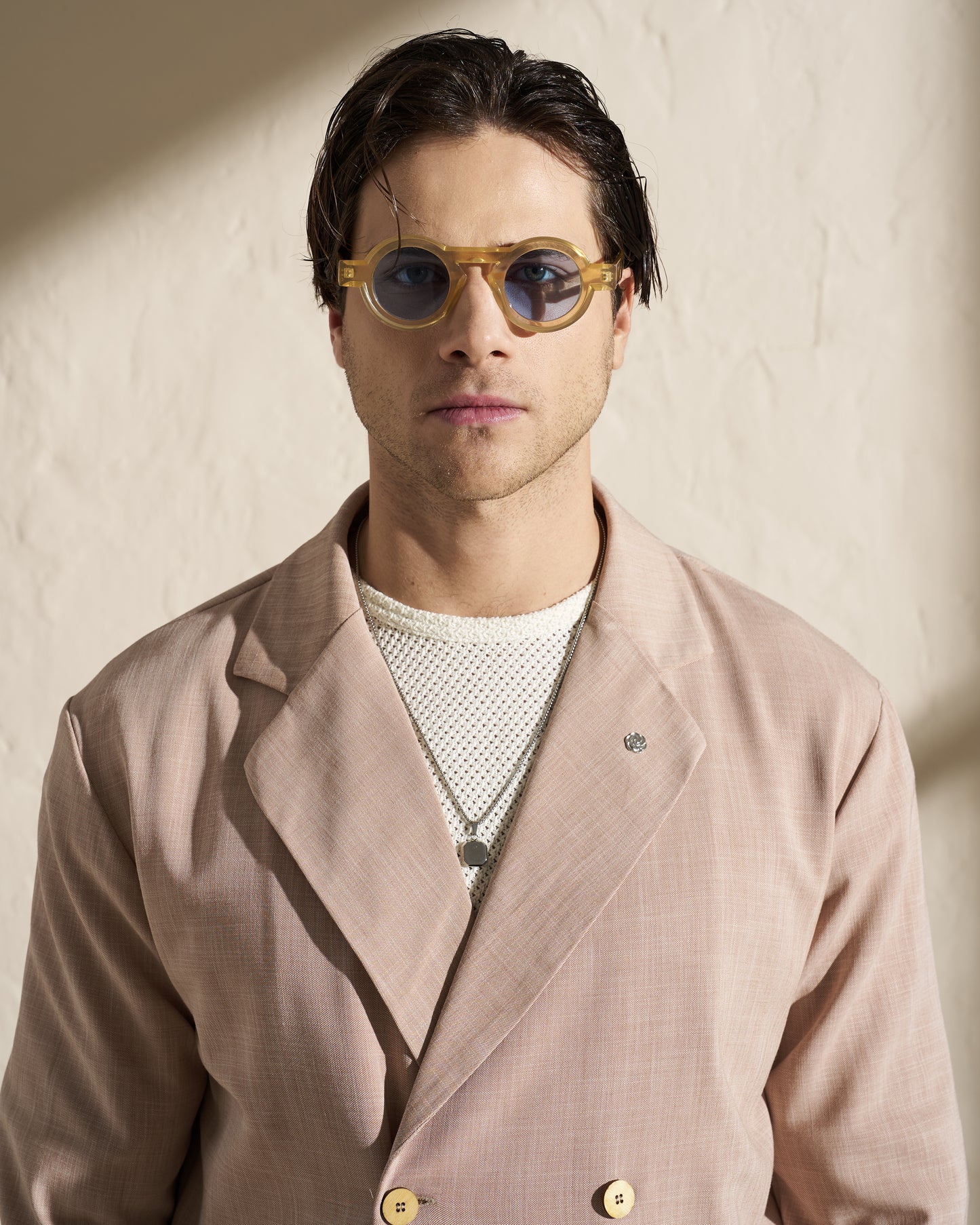 Short-Sleeve Double-Breasted Lightweight Jacket