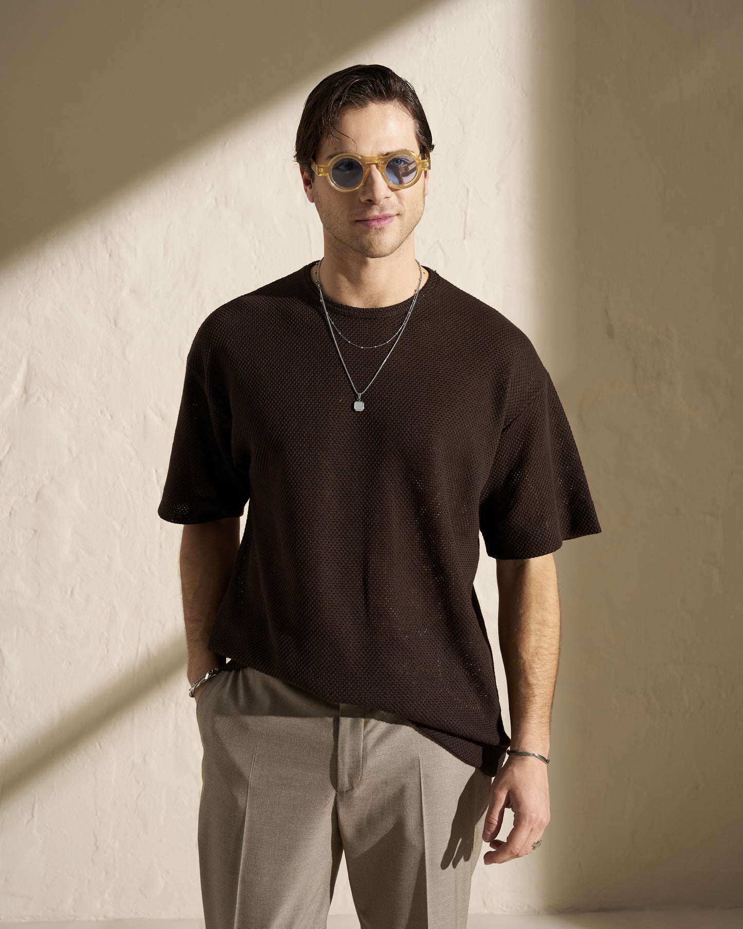 TEXTURED KNIT T-SHIRT