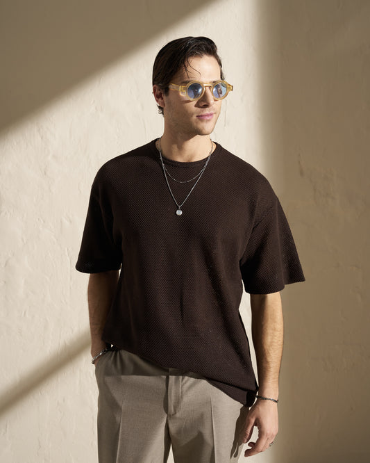 TEXTURED KNIT T-SHIRT