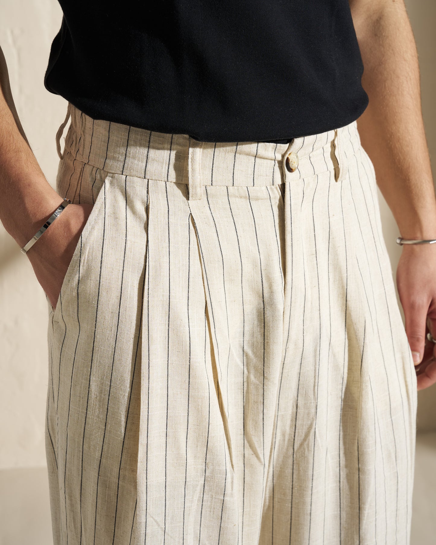 Striped Relaxed-Fit Trousers