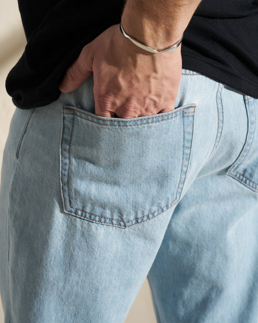 Light Wash Straight Fit Denim Jeans