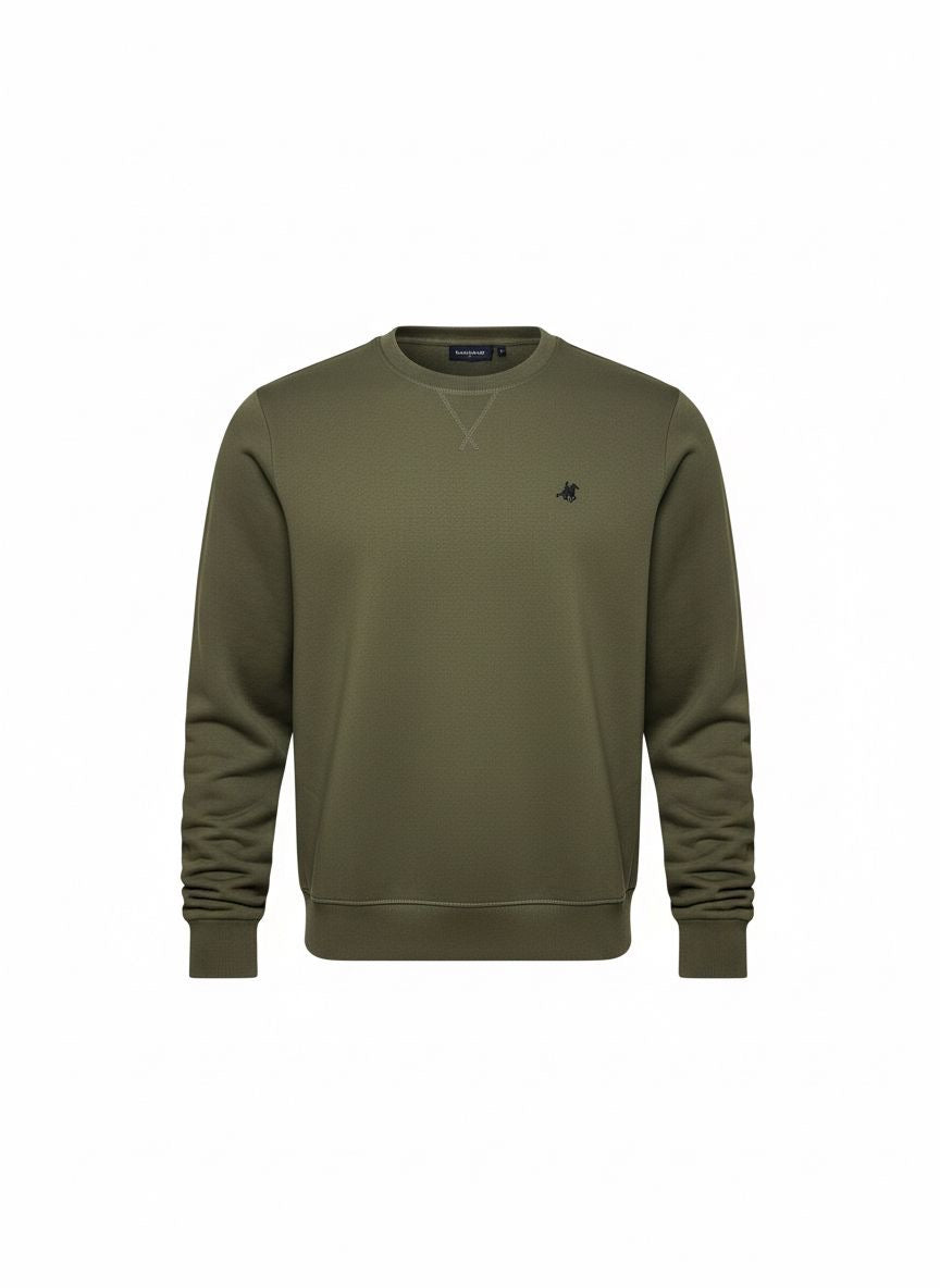 Structured Crewneck Sweatshirt – Khaki