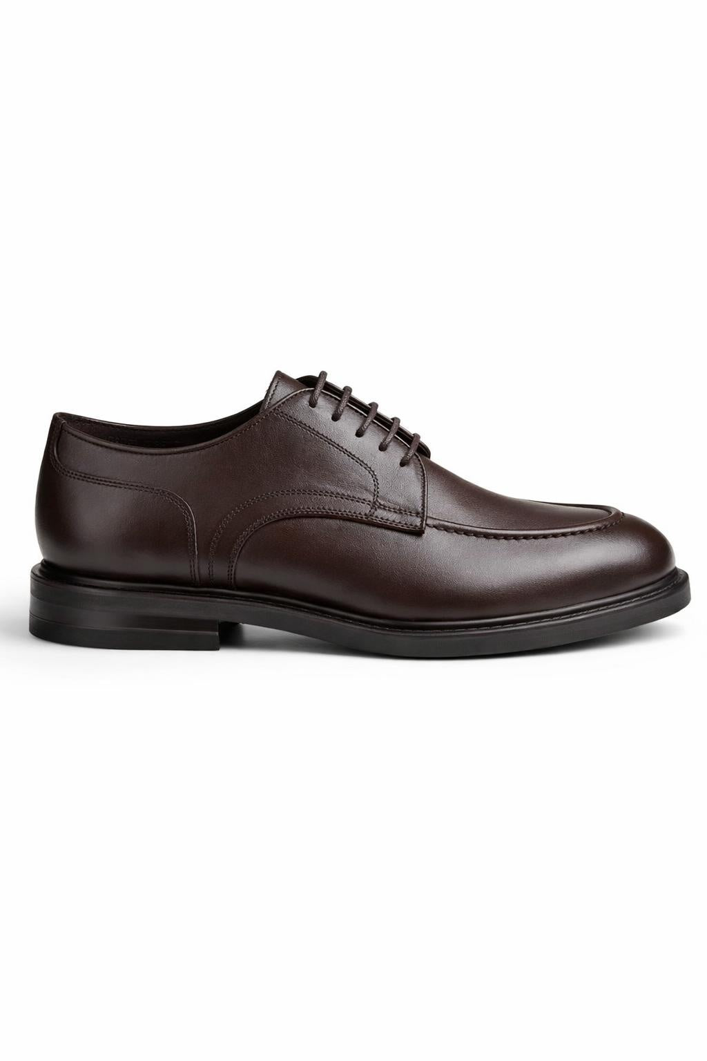 Men’s Leather Moc-Toe Shoes – Dark Brown