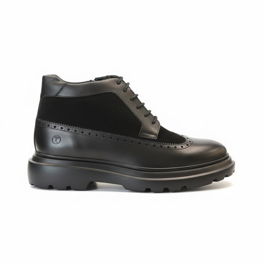 Black Hybrid Brogue Boots – Modern Elegance Meets Utility