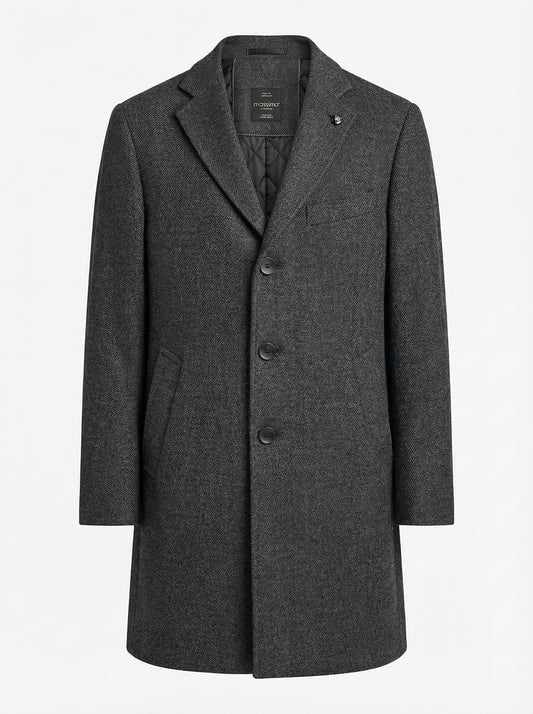 Dark Grey Overcoat (Wool Touch)