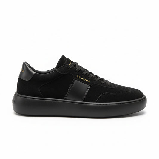 Makris Black Leather-Effect Sneakers