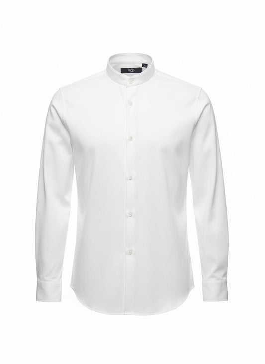 White Velvet Mandarin Collar Set – Winter Edition