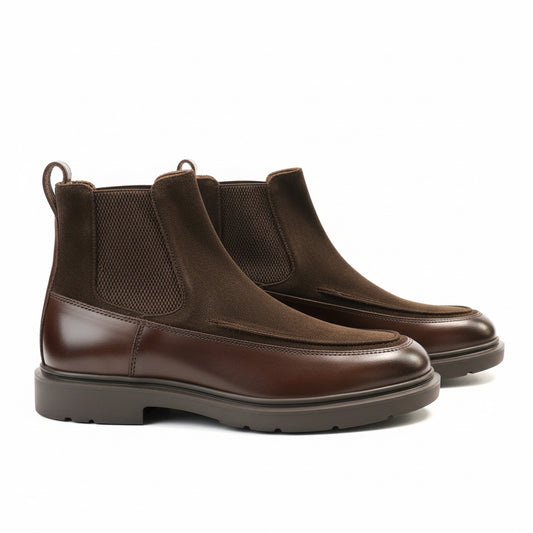 Brown Leather & Suede Chelsea Boots – Modern Heritage Edition