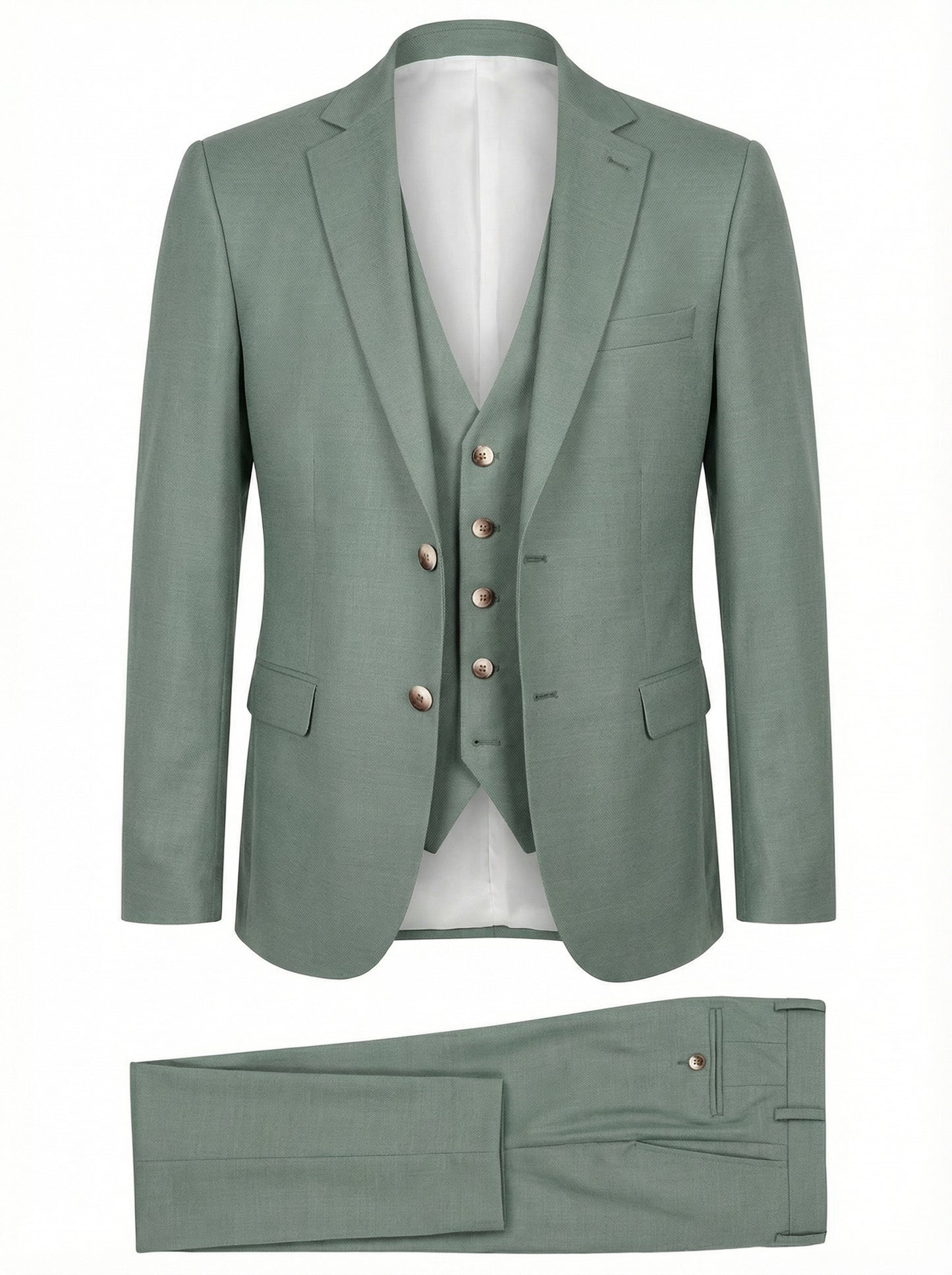 Three-Piece Light Green Suit