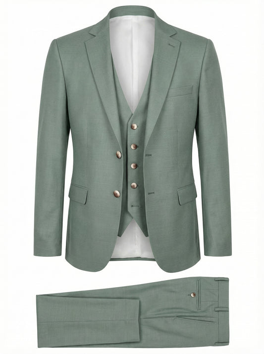 Three-Piece Light Green Suit