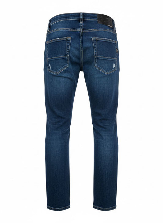 Men’s Slim Fit Jeans — Dark Blue Faded Wash