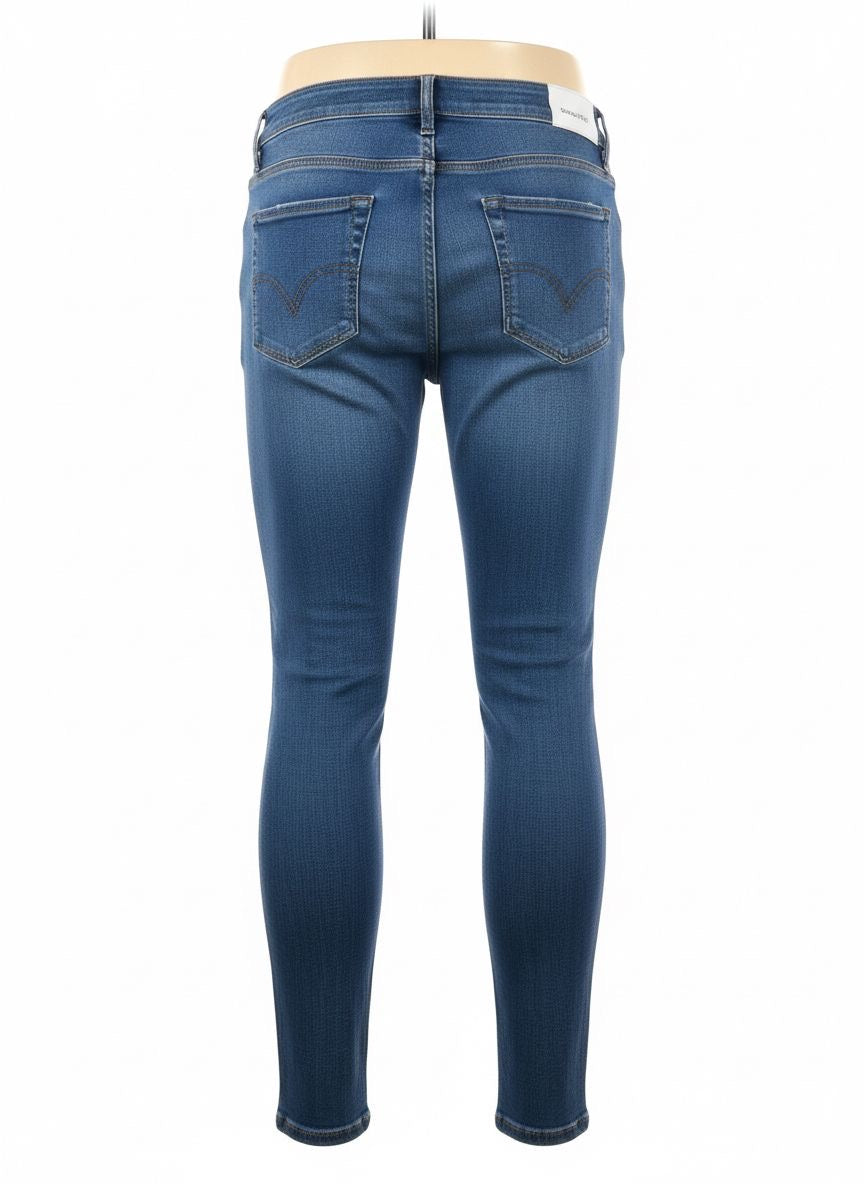 Men’s Slim Fit Jeans — Light Blue Paint-Splatter & Ripped