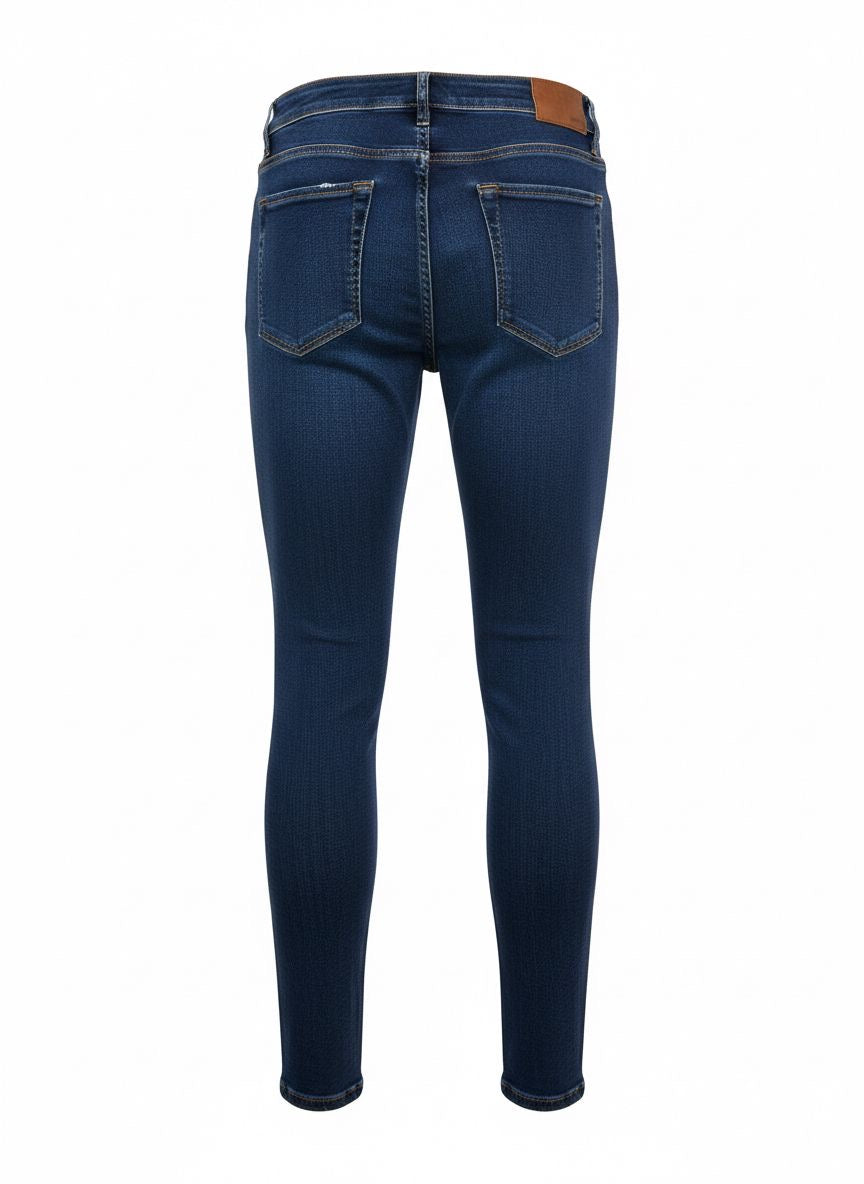 Men’s Slim Fit Jeans — Dark Blue Paint-Splatter & Distressed